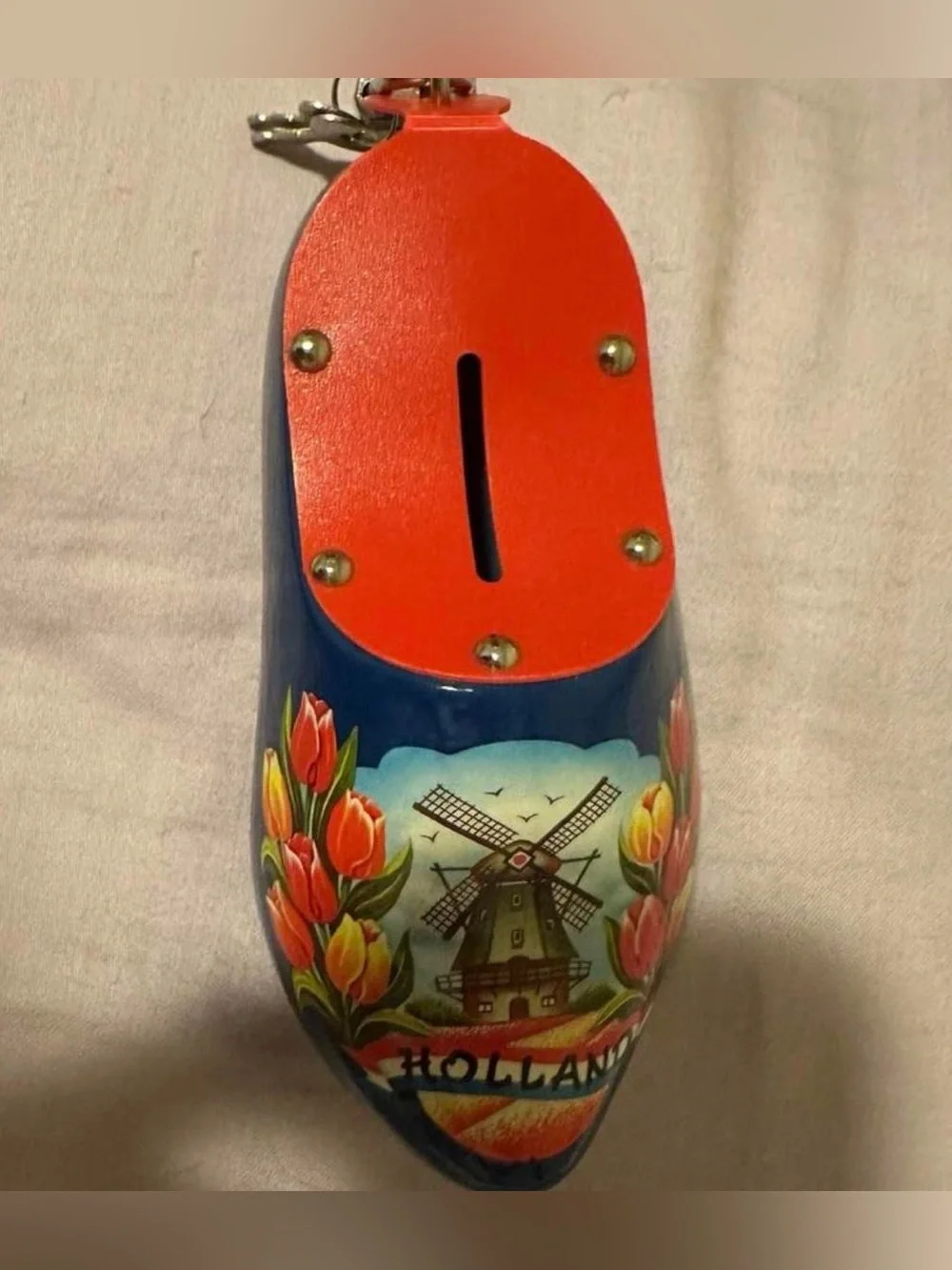 Wooden clog piggy bank FROM HOLLAND.